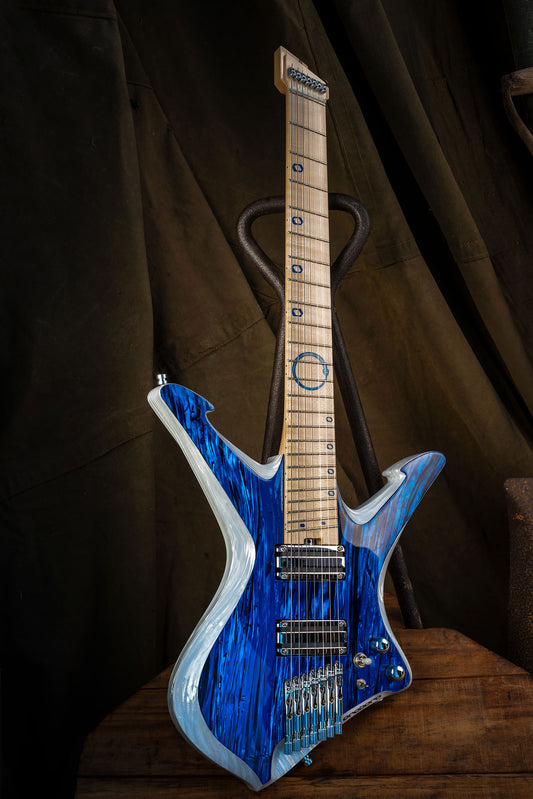 Electric Guitar Mamba 7 - Blue/White