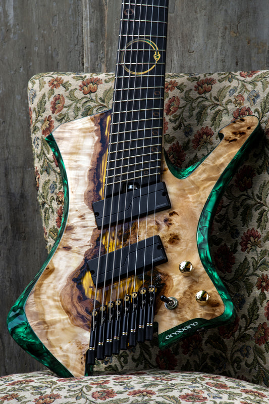 Chitarra Elettrica Python 8 Emerald/Gold